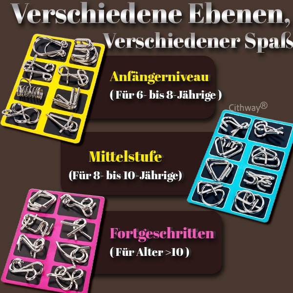 Cithway® 3D-Metall-Herausforderungs-Puzzle-Spielzeug