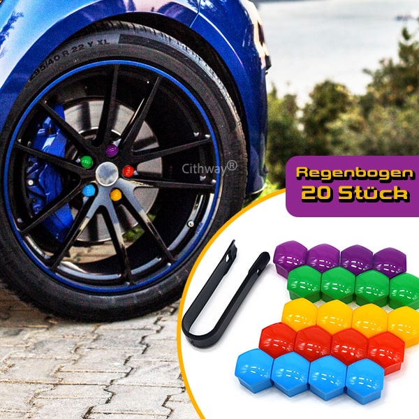Cithway® Farbenfrohe Radmutterkappen (20 Stück)